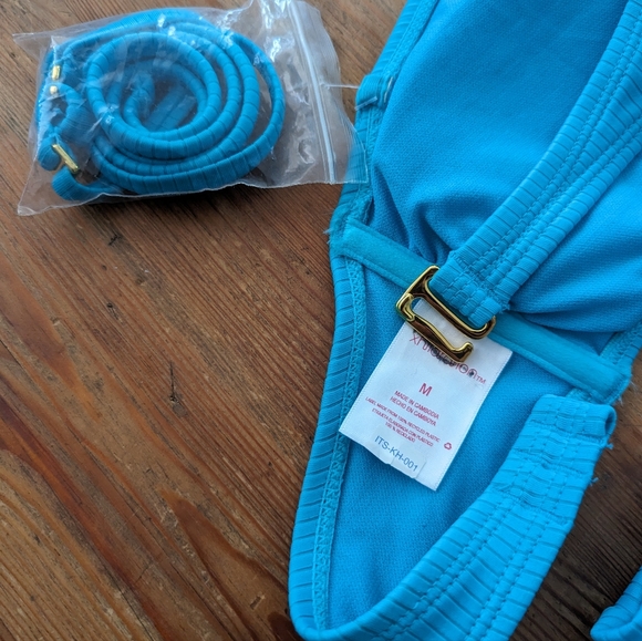 Xhilaration Teal Blue Two Piece Strapless Bikini Set NWOT - Picture 6 of 6